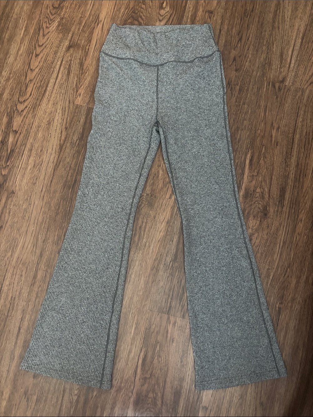 ECHT Flare Ribbed Leggings Micro Grey High Waist Yoga Flare Pants XXL